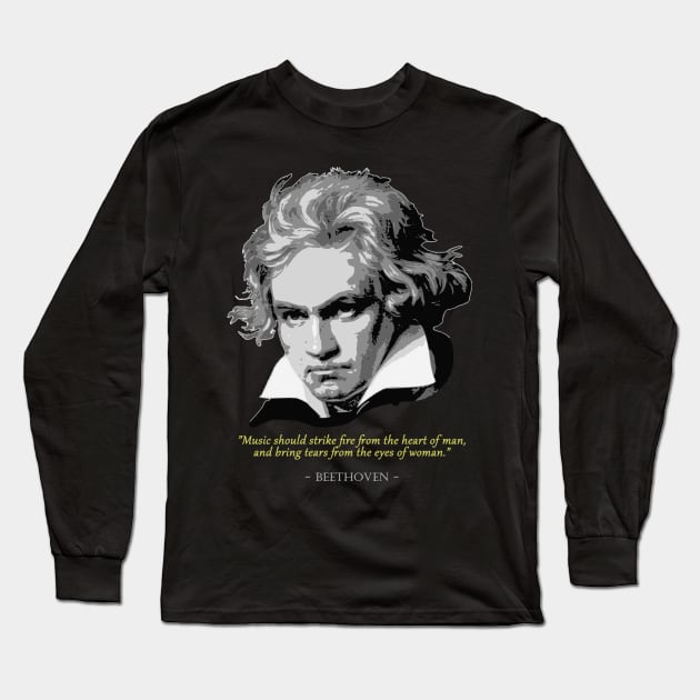 Beethoven Quote Long Sleeve T-Shirt by Nerd_art